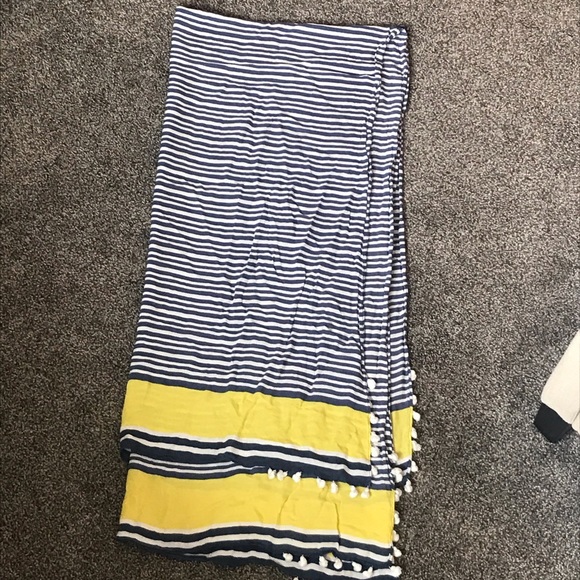 Stella & Dot Yellow & Navy Stripe Scarf